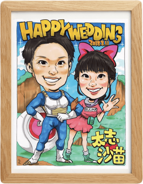 アニメキャラクターの似顔絵